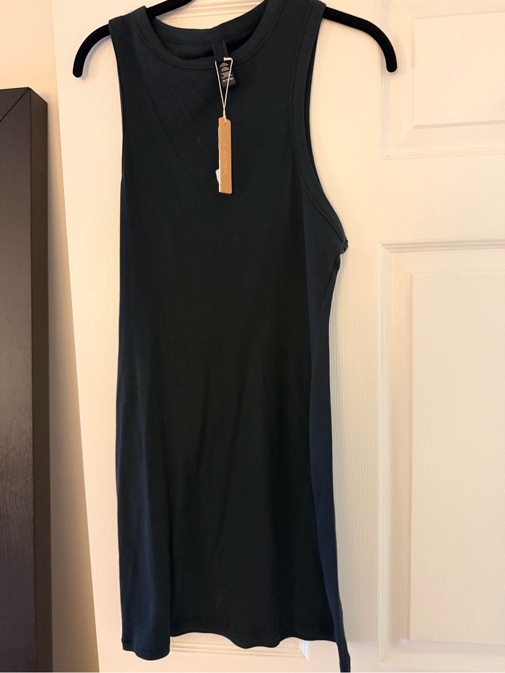 SKIMS Black Sleeveless Tank ribbed dress